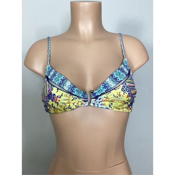 New. Nanette Lapore gold and blue dragon bikini. Small. - Picture 2 of 9